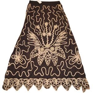 NWT ModeLia‎ brown & gold Geometric design skirt multi sizes